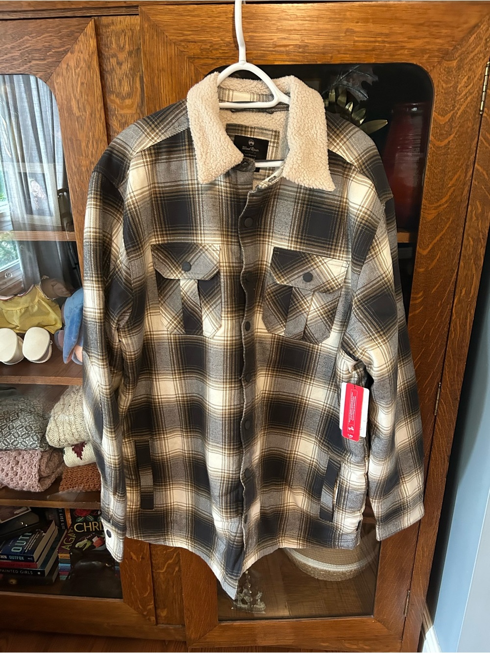 WindRiver Men's Hyper-DRI T-MAX Heat Sherpa Lined Flannel Shacket